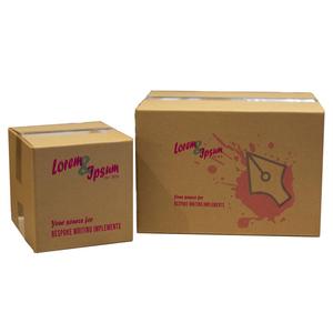 Custom Kraft Brown Large Shipping Box 15x12x10 With Colorful Logo Displayed