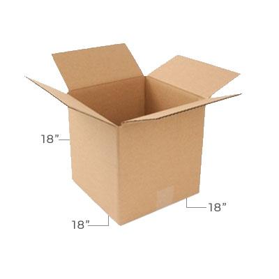 Large Corrugated Plain Kraft Brown 18x18x18 Shipping Box 