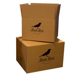 Medium Corrugated Custom Kraft Brown 14x10x6 Shipping Box With Black Logo Displayed