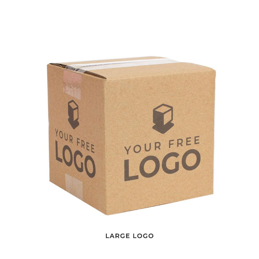 Small Corrugated Custom Kraft Brown 6x6x6 Shipping Box With Large Logo