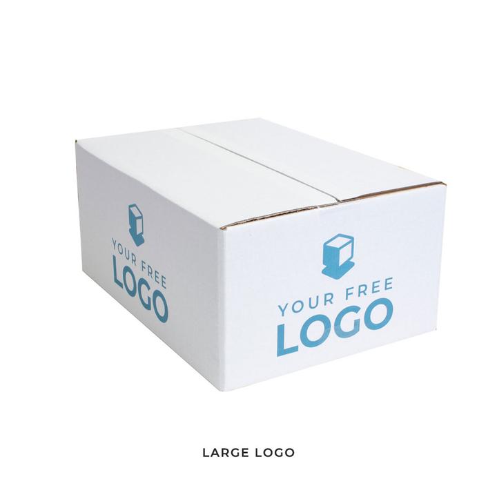 Medium Corrugated Custom White 14x10x6 Shipping Box With Large Logo