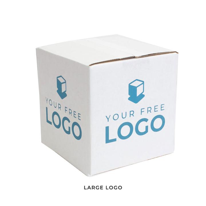 Small Corrugated Custom White 6x6x6 Shipping Box With Large Logo