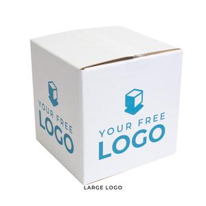 Small Corrugated Custom White 8x8x8 Shipping Box With Large Logo